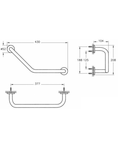 Поручень 45 см VitrA Arkitekta A44376EXP