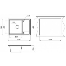 Кухонная мойка Granula GR-HI-6 Черная Арктик