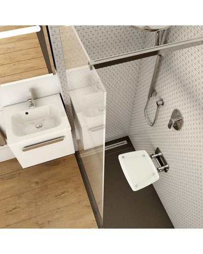 Сиденье для душа Ravak Ovo B II Opal B8F0000052 Прозрачно-белое Нержавеющая сталь