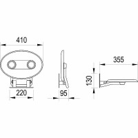 Сиденье для душа Ravak Ovo P II Opal/Black B8F0000057 Прозрачно-белое Черное
