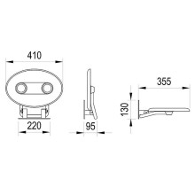 Сиденье для душа Ravak Ovo P II Orange B8F0000050 Прозрачно-оранжевое Нержавеющая сталь