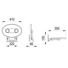 Сиденье для душа Ravak Ovo P II Orange B8F0000050 Прозрачно-оранжевое Нержавеющая сталь