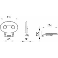 Сиденье для душа Ravak Ovo P II Orange/Black B8F0000058 Прозрачно-оранжевое Черное
