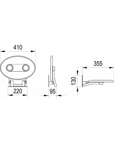 Сиденье для душа Ravak Ovo P II Orange/Black B8F0000058 Прозрачно-оранжевое Черное