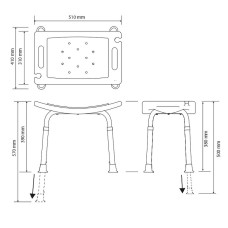 Стул для душа Bemeta Help 353125043 Белый Хром