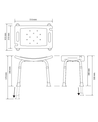 Стул для душа Bemeta Help 353125043 Белый Хром