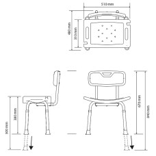 Стул для душа Bemeta Help 353125123 Белый Хром