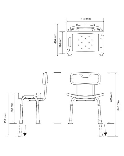 Стул для душа Bemeta Help 353125123 Белый Хром