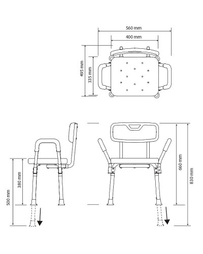 Стул для душа Bemeta Help 353125113 Белый Хром