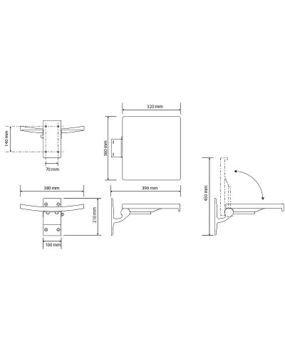 Сиденье для душа Bemeta Help 355125037 Белое