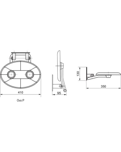 Cиденье для душа Ravak Ovo P полупрозрачное голубое B8F0000013