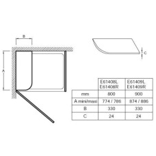 Душевое сиденье правое Jacob Delafon Torsion E61409R-00