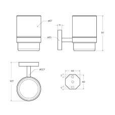 Стакан подвесной, стекло CEZARES RELAX-TUMS-NOP