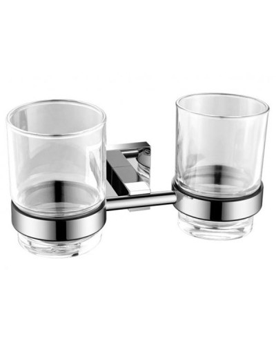 Стакан для зубных щеток Aquanet 6184D 202107 двойной Хром