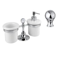 Стакан и диспенсер настольные хром, металл Cezares Olimp OLIMP-TDT-01-M