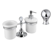 Стакан и диспенсер настольные хром, металл Cezares Olimp OLIMP-TDT-01-M