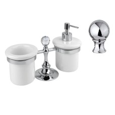 Стакан и диспенсер настольные хром, металл Cezares Olimp OLIMP-TDT-01-M