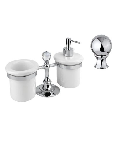 Стакан и диспенсер настольные хром, металл Cezares Olimp OLIMP-TDT-01-M