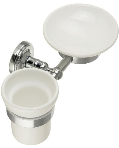 Стакан для зубных щеток с мыльницей Migliore Mirella 17244 Хром