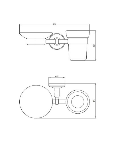 Стакан для зубных щеток с мыльницей Migliore Mirella 17244 Хром
