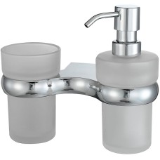 Дозатор для жидкого мыла WasserKRAFT Berkel K-6889 со стаканом для зубных щеток Хром