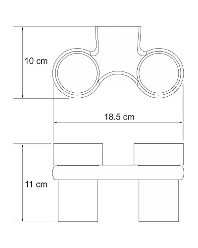 Стакан для зубных щеток WasserKRAFT Berkel K-6828D двойной Хром