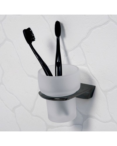 Стакан для зубных щеток WasserKRAFT Glan K-5128 Черный глянцевый