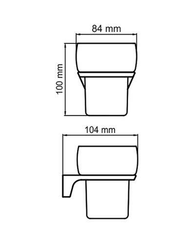 Стакан для зубных щеток WasserKRAFT Glan K-5128 Черный глянцевый