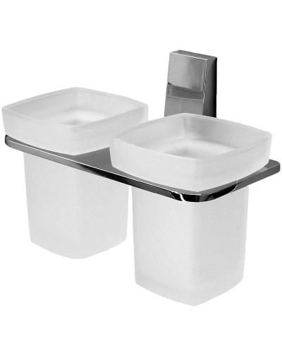Стакан для зубных щеток WasserKRAFT Lopau K-6028D двойной Хром