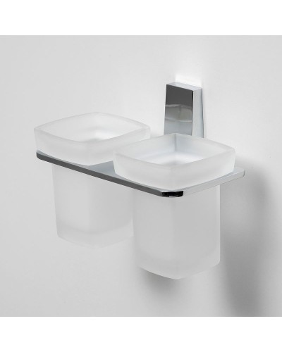 Стакан для зубных щеток WasserKRAFT Lopau K-6028D двойной Хром