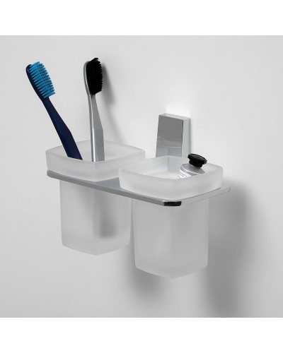 Стакан для зубных щеток WasserKRAFT Lopau K-6028D двойной Хром