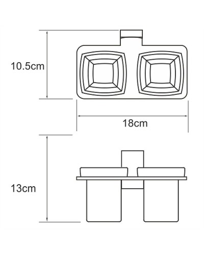 Стакан для зубных щеток WasserKRAFT Lopau K-6028D двойной Хром