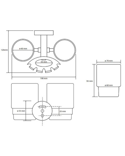 Стакан для зубных щеток Bemeta Omega 104110042 двойной Хром