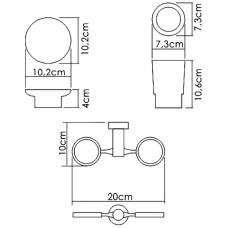 Стакан для зубных щеток с мыльницей WasserKRAFT K-28226 Хром Белый