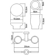 Стакан для зубных щеток с мыльницей WasserKRAFT K-24226 Хром Белый