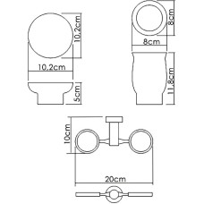 Стакан для зубных щеток с мыльницей WasserKRAFT K-24126 Хром Белый
