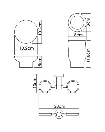 Стакан для зубных щеток с мыльницей WasserKRAFT K-24126 Хром Белый
