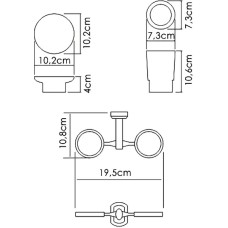 Стакан для зубных щеток с мыльницей WasserKRAFT K-28126 Хром Белый