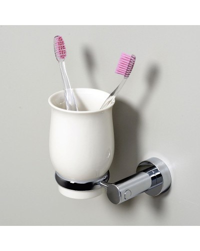 Стакан для зубных щеток WasserKRAFT K-24228 Хром Белый