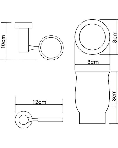 Стакан для зубных щеток WasserKRAFT K-24228 Хром Белый