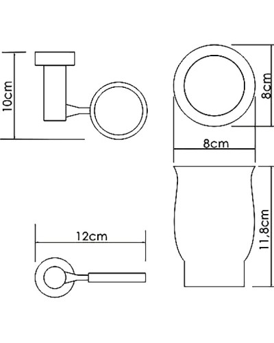 Стакан для зубных щеток WasserKRAFT K-24128 Хром Белый