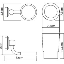 Стакан для зубных щеток WasserKRAFT K-28128 Хром Белый