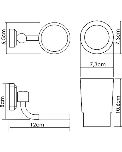 Стакан для зубных щеток WasserKRAFT K-28128 Хром Белый