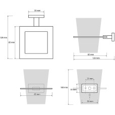 Стакан для зубных щеток Bemeta Plaza 118110052 Хром