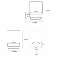 Стакан для зубных щеток Bemeta Oval 118410011 Хром