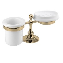 Стакан и мыльница Cezares OLIMP-STT-02-M Бронза Белая