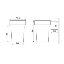 Стакан для зубных щеток Excellent Kobo DOEX.1704CR Хром