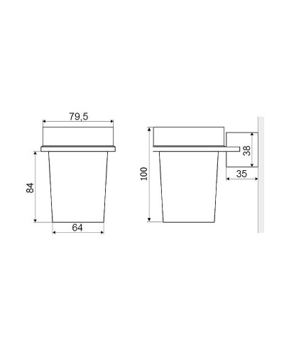 Стакан для зубных щеток Excellent Kobo DOEX.1704CR Хром