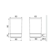 Стакан для зубных щеток Excellent Riko DOEX.1604CR Хром