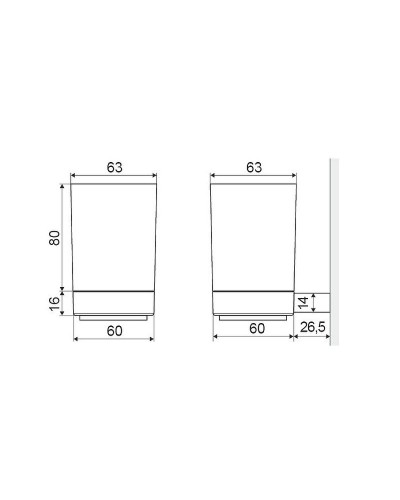 Стакан для зубных щеток Excellent Riko DOEX.1604CR Хром